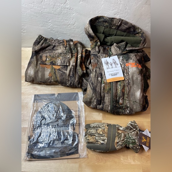 Combo Camo Hunting Clothes for Men, Jacket and Pants with Face Mask and gloves - Picture 4 of 15